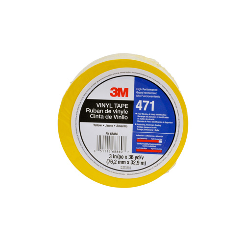 471 Vinyl Tape, 12 mm (1/2") W x 32.9 m (108') L, 5.2 mils, Yellow Oxymax Inc