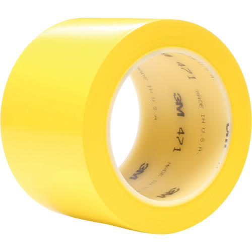 471 Vinyl Tape, 76.2 mm (3") W x 32.9 m (108') L, 5.2 mils, Yellow Oxymax Inc