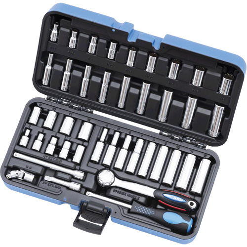 SW1442C-12 Jeu de cl&eacute; &agrave; douille SAE/m&eacute;triques &agrave; 12 pans, 42 Mcx, Prise de 1/4", Profond Oxymax Inc