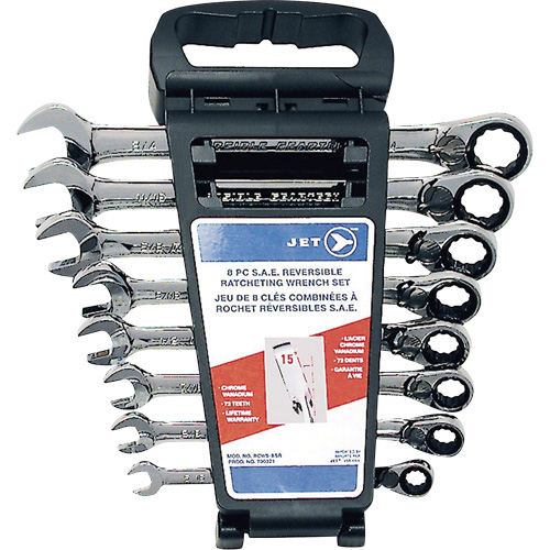 RCWS-8SR Jeu de cl&eacute;s &agrave; rochet r&eacute;versibles longues, SAE, Combinaison, 8 morceaux, Imp&eacute;rial Oxymax Inc