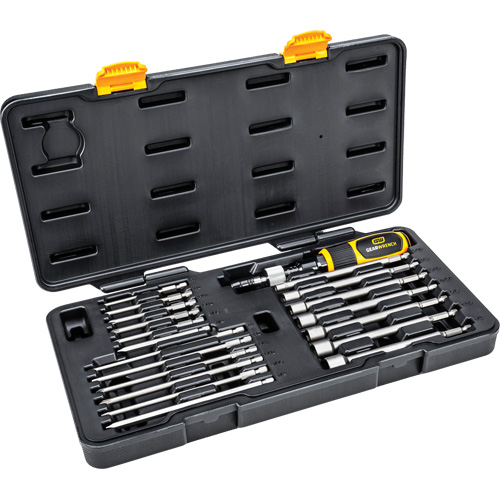 20 Pc. 1/4" Drive Torque Screwdriver Set, 10 - 50 in. lbs. Torque Range, 16" Length Oxymax Inc