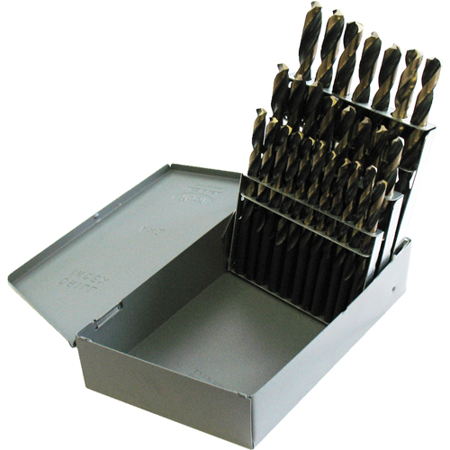 Jobber Length Drill Set, 26 Pieces, High Speed Steel Oxymax Inc