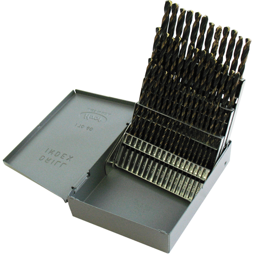 Jobber Length Drill Set, 60 Pieces, High Speed Steel Oxymax Inc