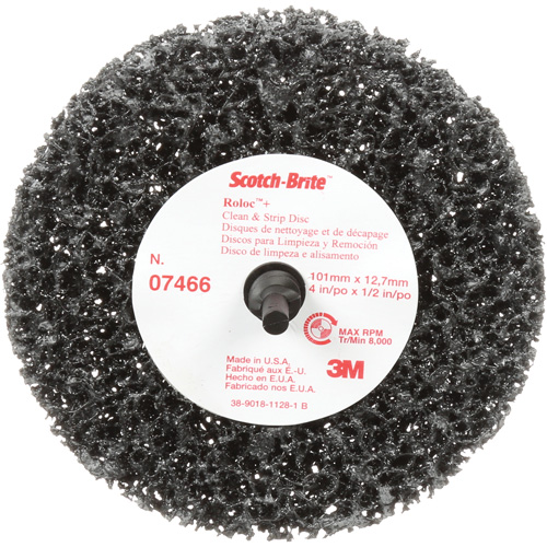 Disque de nettoyage et de d&eacute;capage Clean and Strip Roloc Scotch-Brite, 4" dia., Grain Extra grossier, Carbure de silicium Oxymax Inc