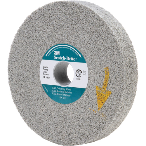 Scotch-Brite EXL Deburring Wheels, 6" x 1", 1" Arbor, Aluminum Oxide Oxymax Inc