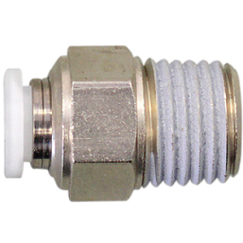 Straight Threaded Connector, 1/4", Brass, NPT Thread Oxymax Inc