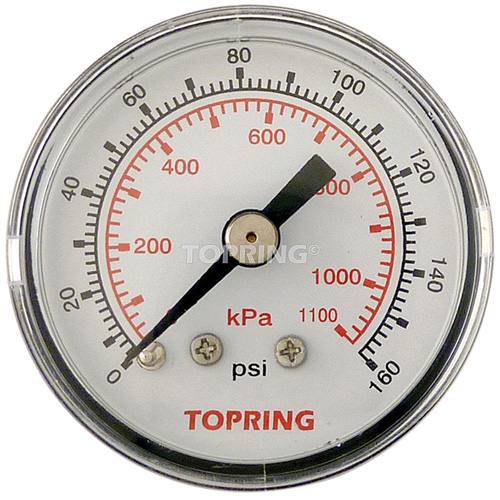 Manom&egrave;tre,  1-1/2", 0 - 160 psi, Fixation arri&egrave;re, Analogique Oxymax Inc