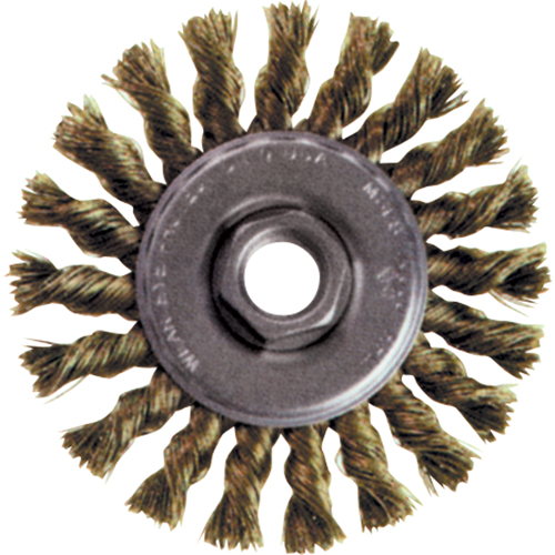 High Speed Small Grinder Knot Wire Wheel Brush, 5" Dia., 0.02" Fill, 5/8"-11 Arbor, Stainless Steel Oxymax Inc