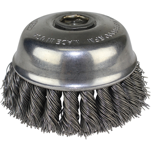 Brosses-boisseau &agrave; fils nou&eacute;s, 4" dia. x 5/8"-11 arbre Oxymax Inc