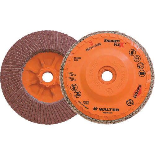 Disque &agrave; lamelles Enduro-Flex, 4-1/2" x 5/8"-11, Type 27, Grain 60, Alumine de zirconium Oxymax Inc