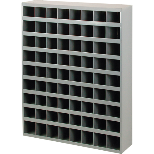 Steel Storage Bin Cabinet, 33-3/4" W x 8-1/2" D x 42" H, Grey Oxymax Inc
