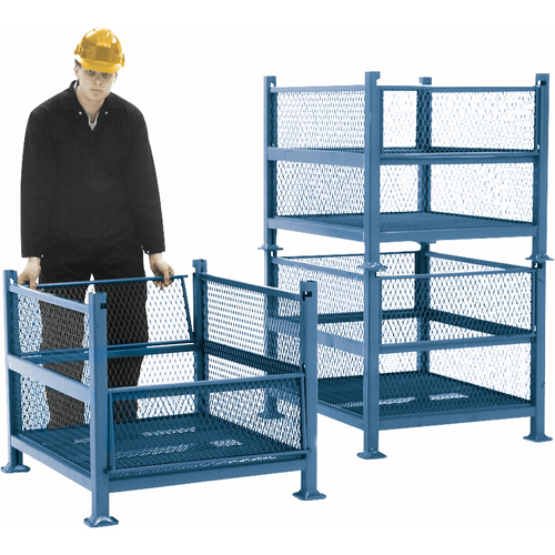 Open Mesh Containers, 2 Drop Gates, 2500 lbs. Capacity, 34.5" W x 40.5" D x 32.25" H Oxymax Inc