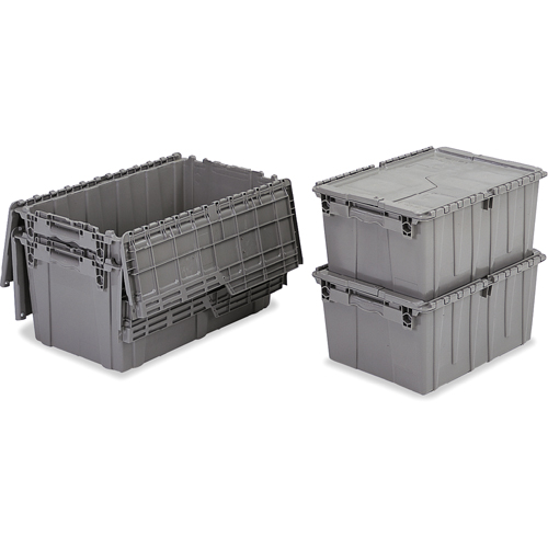 Contenants de distribution Flipak en plastique poly&eacute;thyl&egrave;ne (PE), 11,8" x 9,8" x 7,7", Gris Oxymax Inc