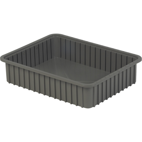 Divider Box&reg; Containers, Polyethylene, 22.4" W x 17.4" D x 5" H, Grey Oxymax Inc