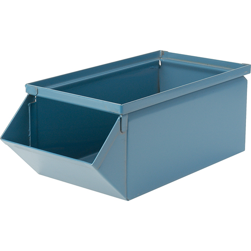 Steel Bin, 100 lbs. Cap., 12" W x 20-1/2" D x 9-1/2" H, Blue Oxymax Inc