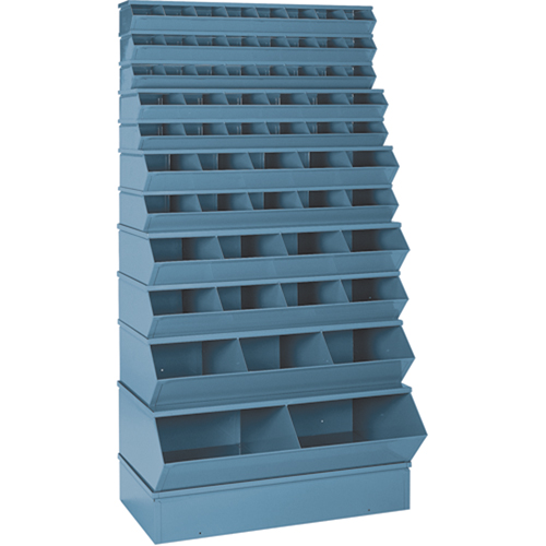 Sectional Bin Units, 100 lbs. Cap., 37" W x 8" D x 4-1/2" H, Blue Oxymax Inc