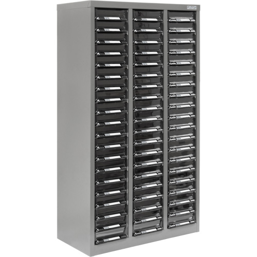 KPC-300 Parts Cabinet, Galvanized Steel, 60 Drawers, 21-3/10" x 10-2/5" x 36-9/10", Grey Oxymax Inc