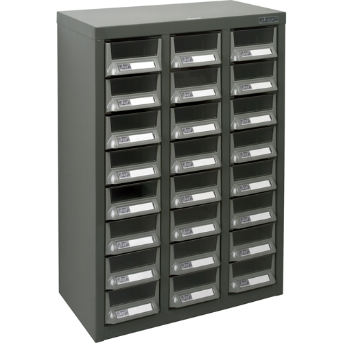Casiers pour pi&egrave;ces KPC-400, Acier galvanis&eacute;, 24 tiroirs, 17-3/10" x 8-7/10" x 25-3/5", Gris Oxymax Inc