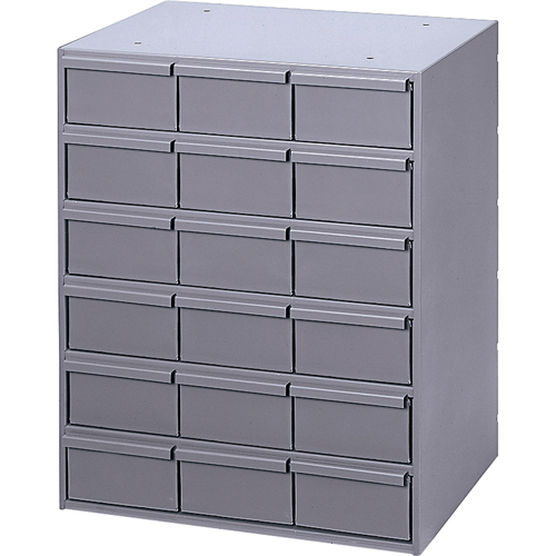 Industrial Drawer Cabinets, 18 Drawers, 17-1/4" W x 11-5/8" D x 21-1/4" H, Grey Oxymax Inc