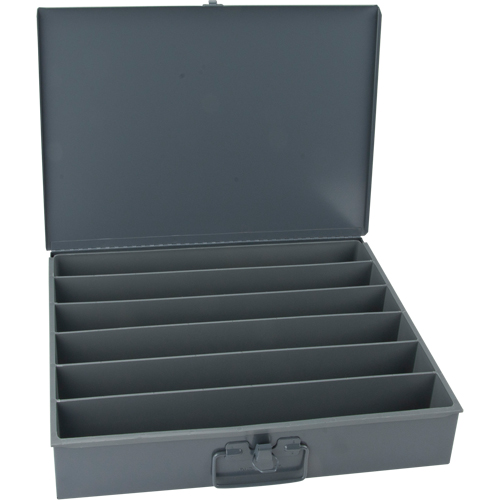 Compartment Steel Scoop Boxes , 18.34" W x 12.16" D x 3.16" H, 6 Horizontal Compartments Oxymax Inc