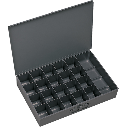 Boîtes &agrave; fond courb&eacute;, Acier, 21 compartiments, 13-3/8" la x 9-1/4" p, 2" h, Gris Oxymax Inc