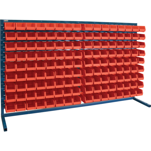Louvered Rack with Bins, 144 Bins, 72" W x 15" D x 40" H Oxymax Inc