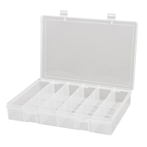 Compact Polypropylene Compartment Cases, 13-1/8" W x 9" D x 2-5/16" H, 6 Compartments Oxymax Inc