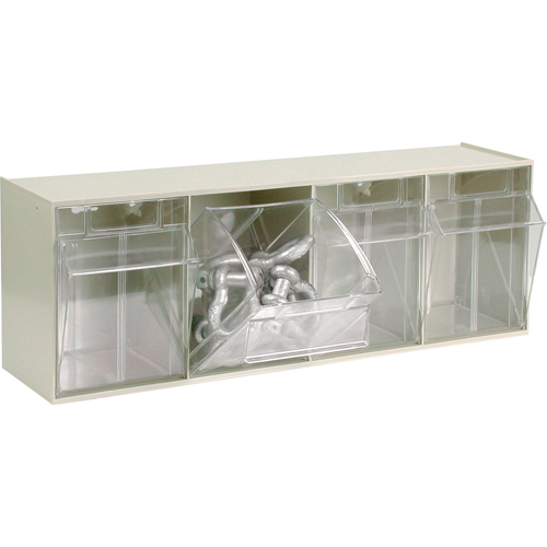 Tip-Out Bins Modular Storage System, 23-5/8" W x 6-5/8" D x 8-1/8" H, 4 Drawers Oxymax Inc