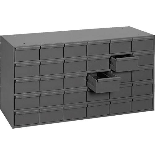 Casiers &agrave; tiroirs industriels, 30 tiroirs, 33-3/4" la x 11-5/8" p x 17-3/4" h, Gris Oxymax Inc