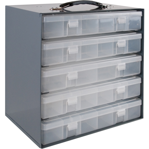 Casiers pour boîtes &agrave; compartiments, Acier, 5 compartiments, 11-1/4" la x 6-3/4" p, 10-3/4" h, Gris Oxymax Inc