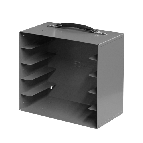 Casiers pour boîtes &agrave; compartiments, Acier, 5 compartiments, 11-1/4" la x 6-3/4" p, 10-3/4" h, Gris Oxymax Inc