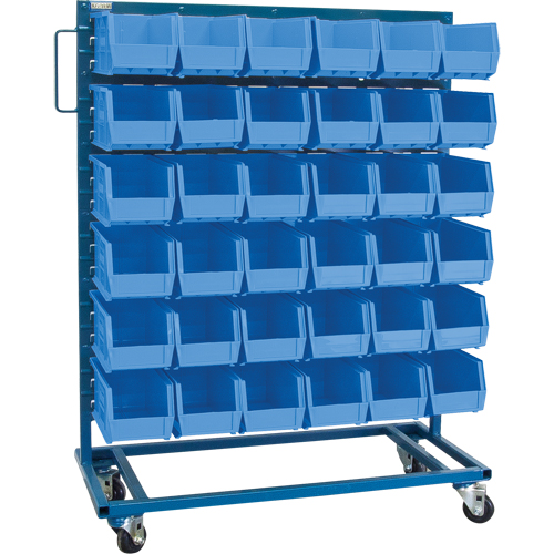 Single-Sided Mobile Bin Rack, Single-sided, 36 bins, 36" W x 16" D x 46-1/2" H Oxymax Inc