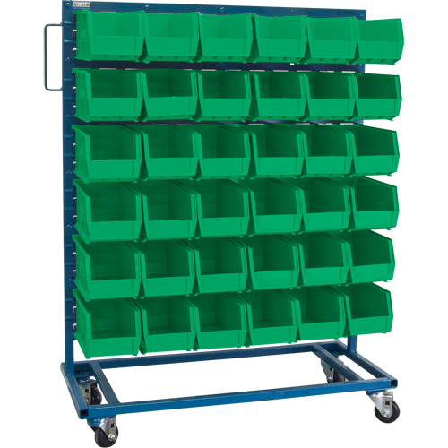 Single-Sided Mobile Bin Rack, Single-sided, 36 bins, 36" W x 16" D x 46-1/2" H Oxymax Inc