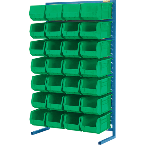 Support stationnaire pour bacs &agrave; un c&ocirc;t&eacute;, 36" la x 12" p x 61" h, 28 bacs Oxymax Inc