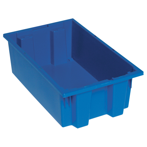 Stack & Nest Totes, 6" x 18" x 11", Blue Oxymax Inc