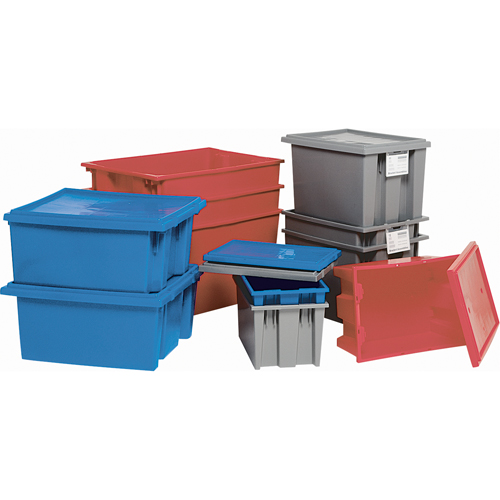 Stack & Nest Totes, 15" x 29.5" x 19.5", Blue Oxymax Inc