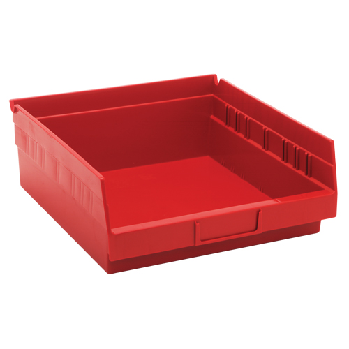 Bacs de rangement pour tablettes, 11-1/8" la x 4" H x 11-5/8" p, Rouge, Capacit&eacute; 30 lb Oxymax Inc
