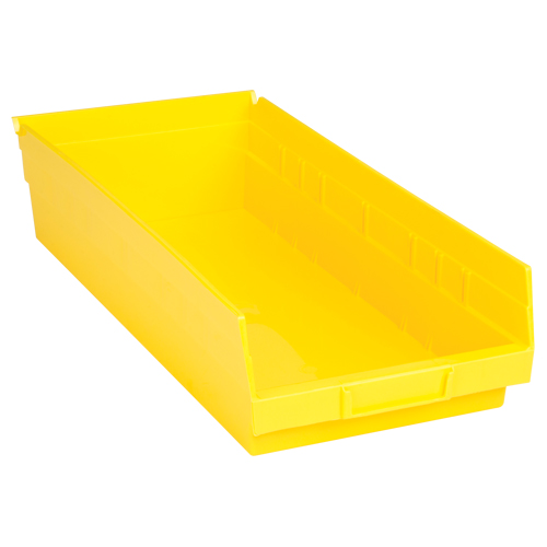 Shelf Bins, 8-3/8" W x 4" H x 17-7/8" D, Yellow, 40 lbs. Capacity Oxymax Inc