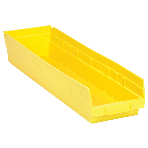 Bacs de rangement pour tablettes, 6-5/8" la x 4" H x 23-5/8" p, Jaune, Capacit&eacute; 50 lb Oxymax Inc