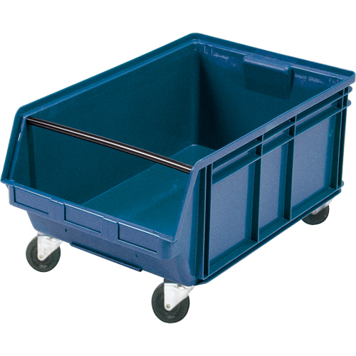 Bac g&eacute;ant empilable et mobile, 11-7/8" ha x 18-3/8" la x 29" p, Capacit&eacute; de 150 lb, Bleu Oxymax Inc