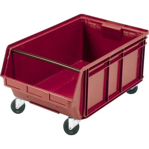 Bac g&eacute;ant empilable et mobile, 11-7/8" ha x 18-3/8" la x 29" p, Capacit&eacute; de 150 lb, Rouge Oxymax Inc