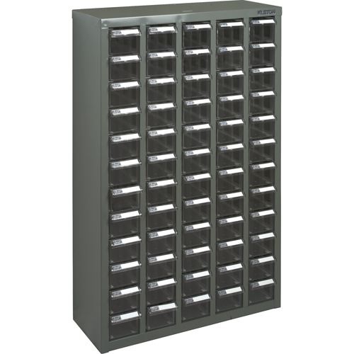 KPC-500 Parts Cabinet, Galvanized Steel, 60 Drawers, 22-3/5" x 8-7/10" x 36-9/10", Grey Oxymax Inc