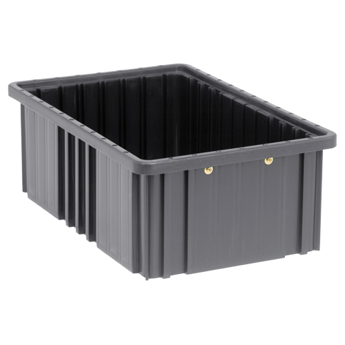 Conductive Dividable Grid Containers, Polypropylene, 10-7/8" W x 16-1/2" D x 6" H, Black Oxymax Inc