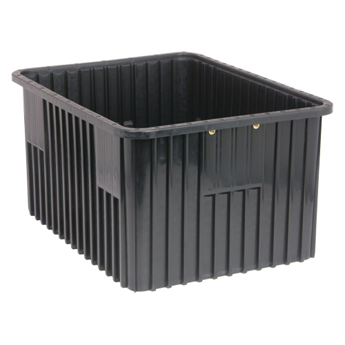 Conductive Dividable Grid Containers, Polypropylene, 17-1/2" W x 22-1/2" D x 12" H, Black Oxymax Inc