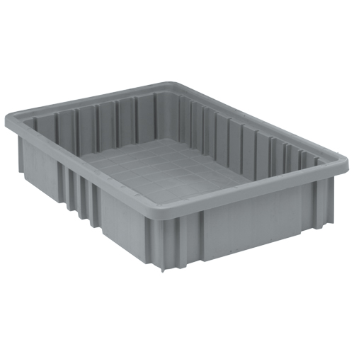 Divider Box&reg; Containers, Plastic, 16.5" W x 10.9" D x 3.5" H, Grey Oxymax Inc