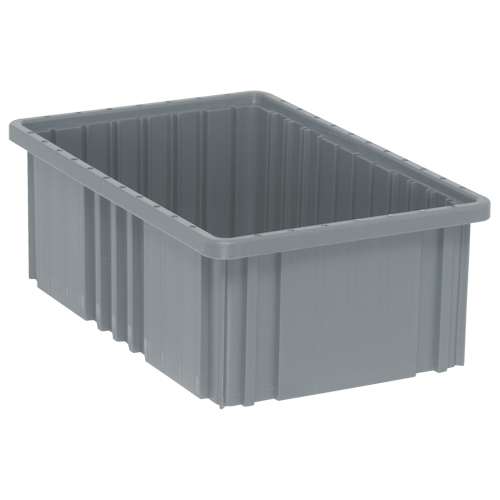 Divider Box&reg; Containers, Plastic, 16.5" W x 10.9" D x 6" H, Grey Oxymax Inc