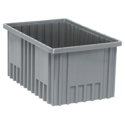 Divider Box&reg; Containers, Plastic, 16.5" W x 10.9" D x 8" H, Grey Oxymax Inc