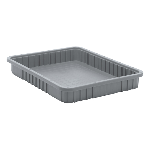 Contenants Divider Box, Plastique, 22,5" la x 17,5" p x 3" h, Gris Oxymax Inc