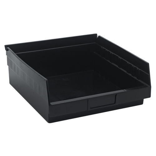 Economy Shelf Bin, 11-1/8" W x 4" H x 11-5/8" D, Black Oxymax Inc