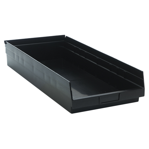Bac pour &eacute;tag&egrave;re &eacute;conomique, 11-1/8" la x 4" H x 23-5/8" p, Noir, Capacit&eacute; 60 lb Oxymax Inc